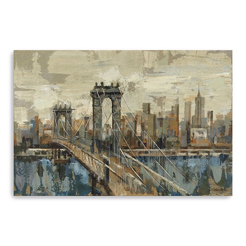 24" Vintage Inspired NYC city skyline Canvas Wall Art