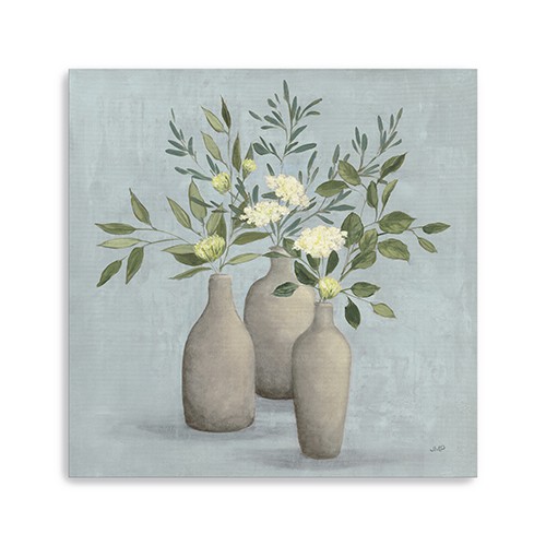 20" Pretty Bohemian Flowers in Ceramic Vases Canvas Wall Art