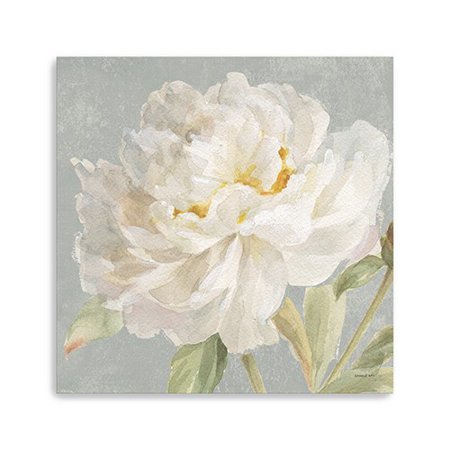 30" Angelic White Peony Flower Canvas Wall Art