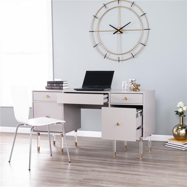 Gray Wood and Acrylic Writing Desk