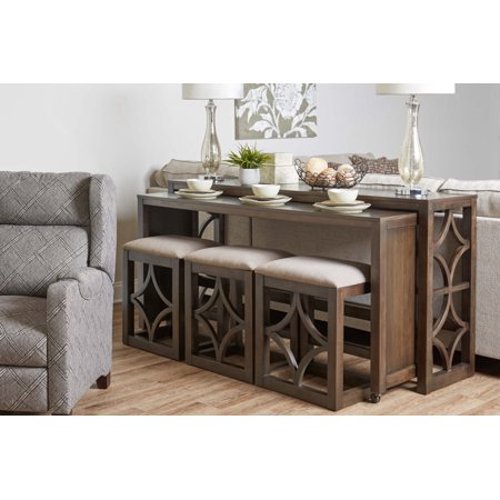 Stylish Brown Multi Functional Five Piece Sofa Table Bar Set