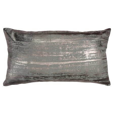 Silver Distressed Brush Stroke Lumbar Pillow