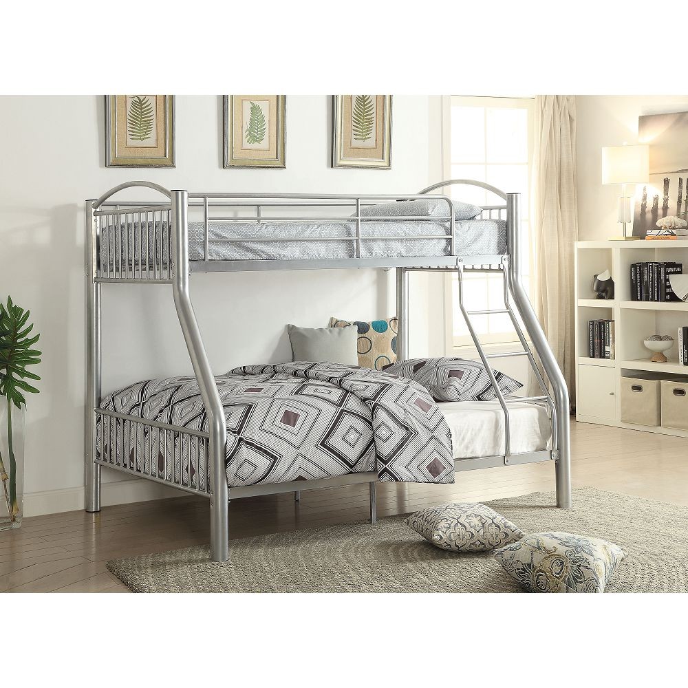 Silver Traditional Twin Over Full Bunk Bed