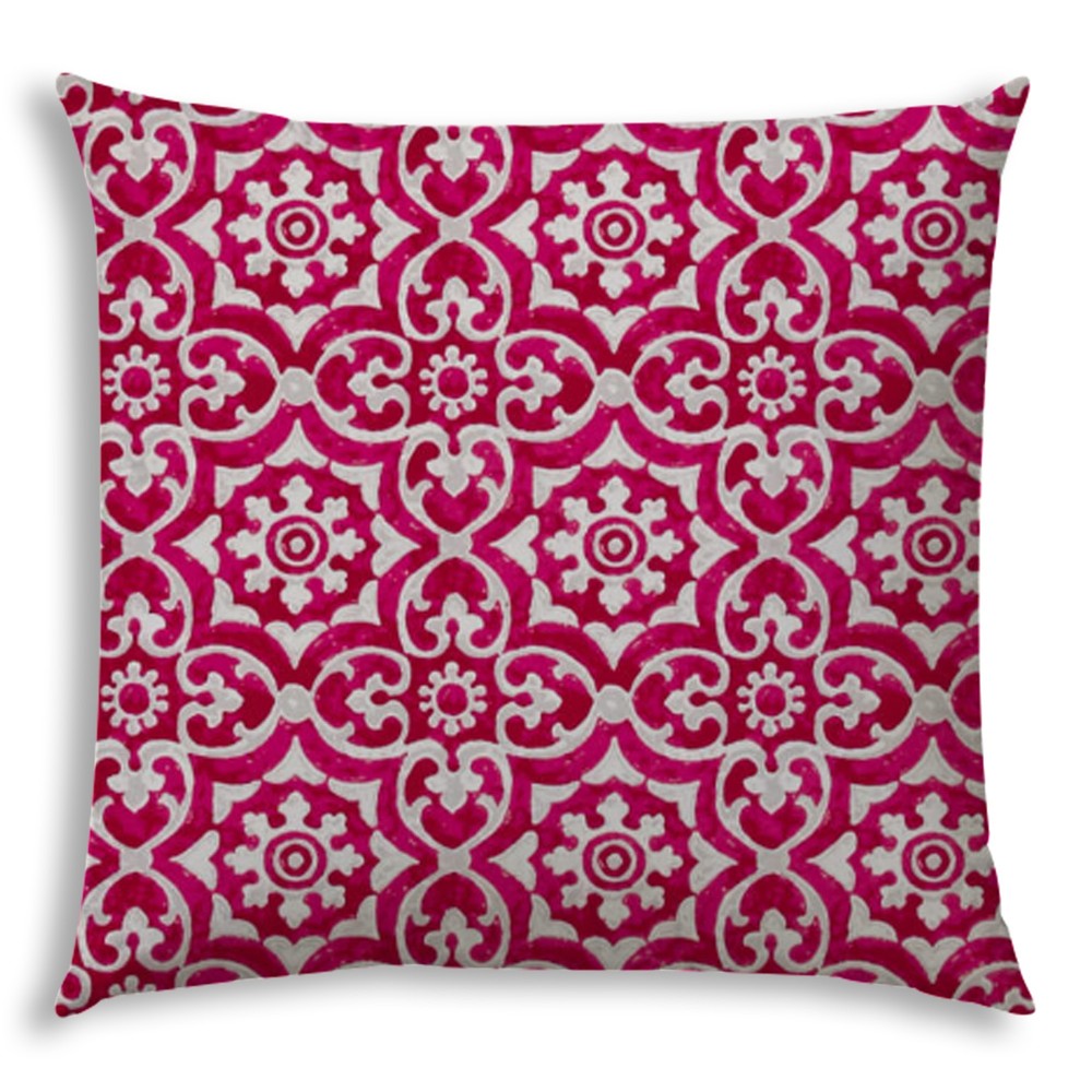 20 Pink Medallion Indoor Outdoor Zippered Pillow