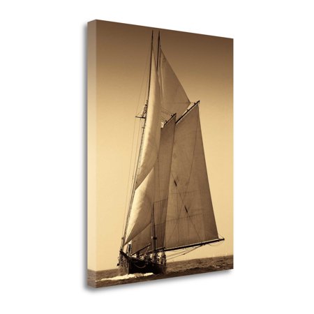 18" Sailing the Seas Sepia Tone Giclee Wrap Canvas Wall Art