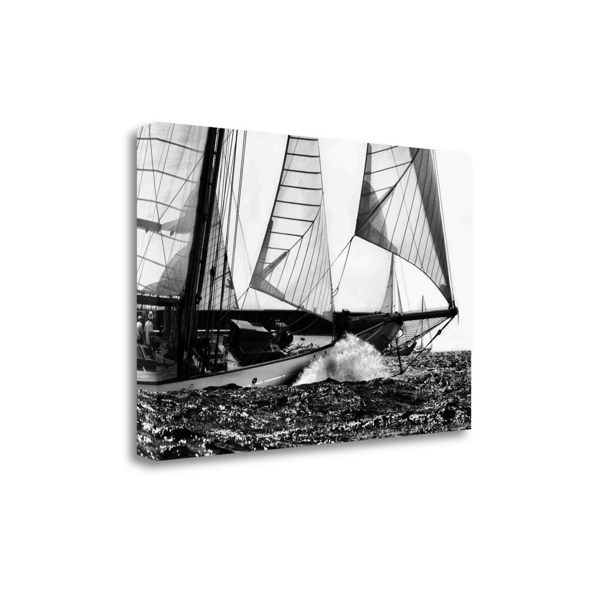 Black and White Sailing Yacht 5 Giclee Wrap Canvas Wall Art