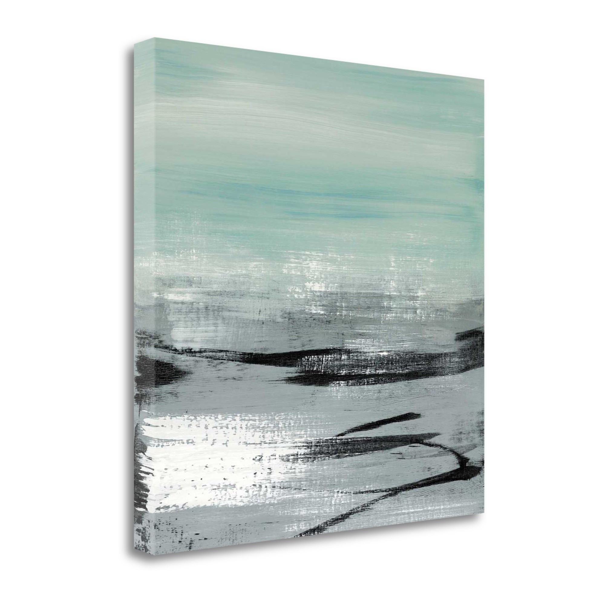 35" Abstract Beach Painting Giclee Print on Gallery Wrap Canvas Square Wall Art