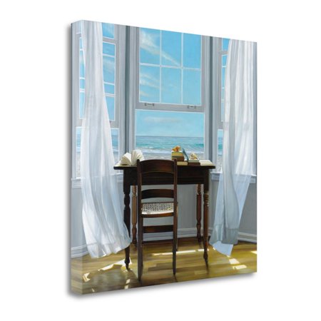 35"Desk with Ocean View 4 Giclee Wrap Canvas Wall Art