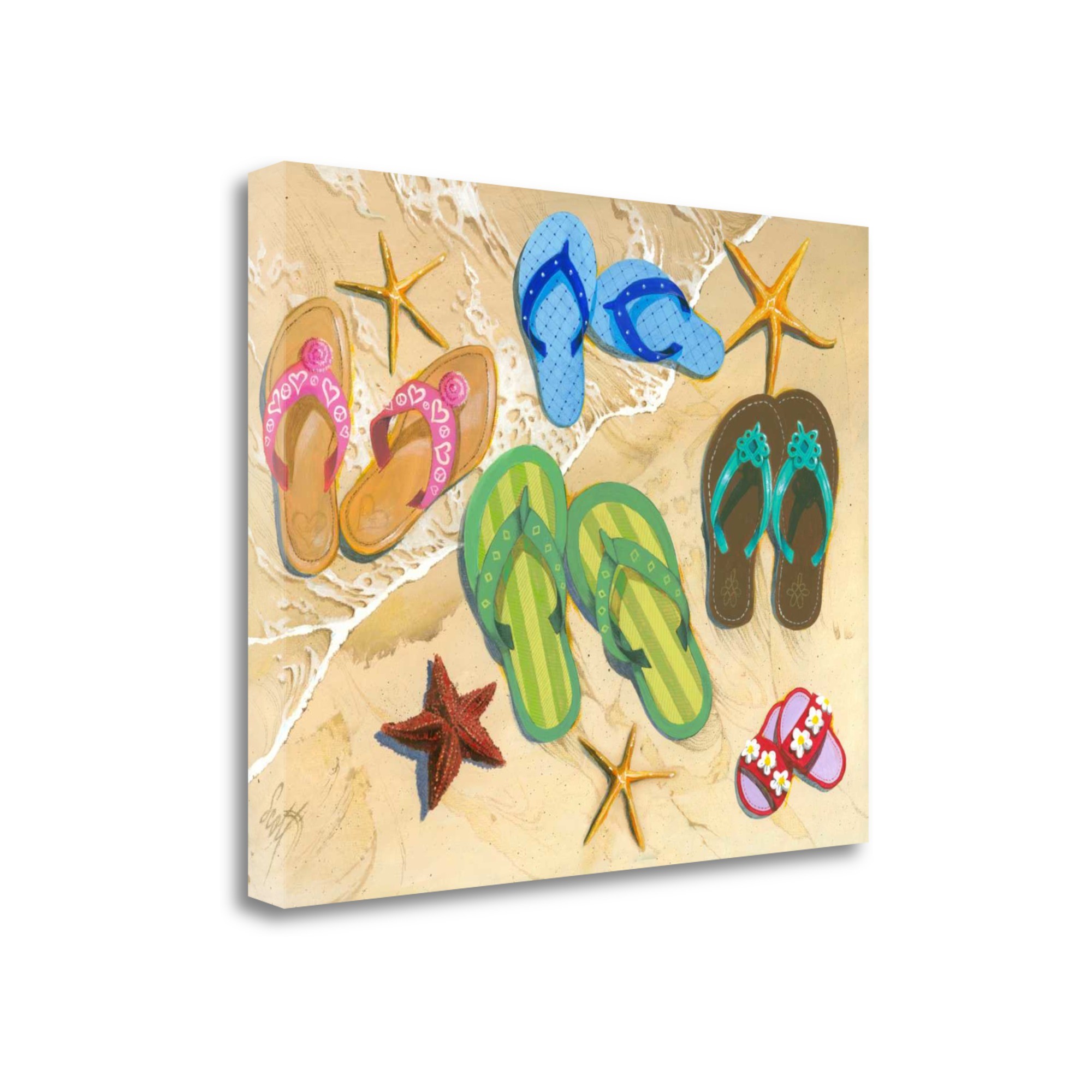 Flip Flops and Starfish 4 Giclee Wrap Canvas Wall Art