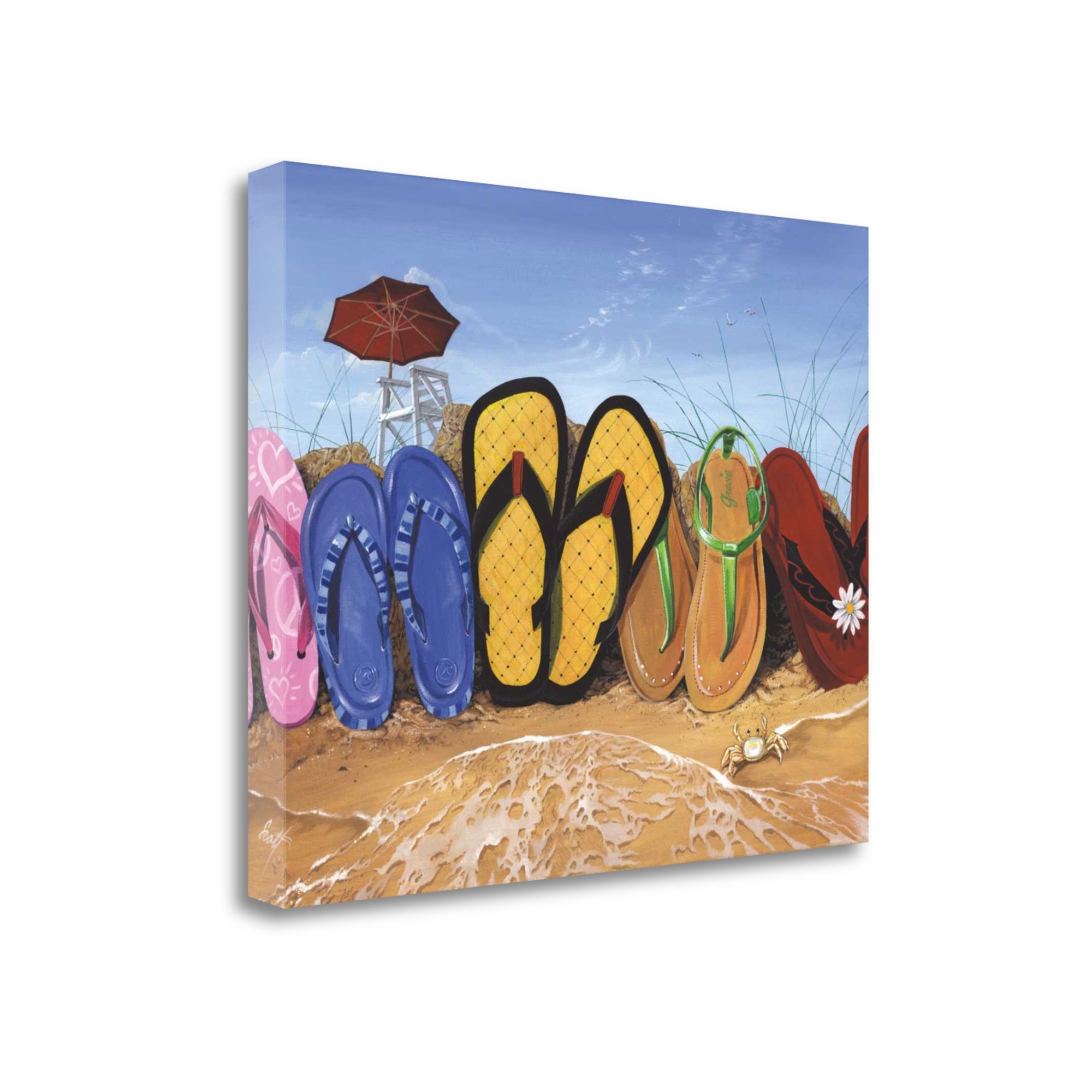 Flip Flops All Lined Up 4 Giclee Wrap Canvas Wall Art