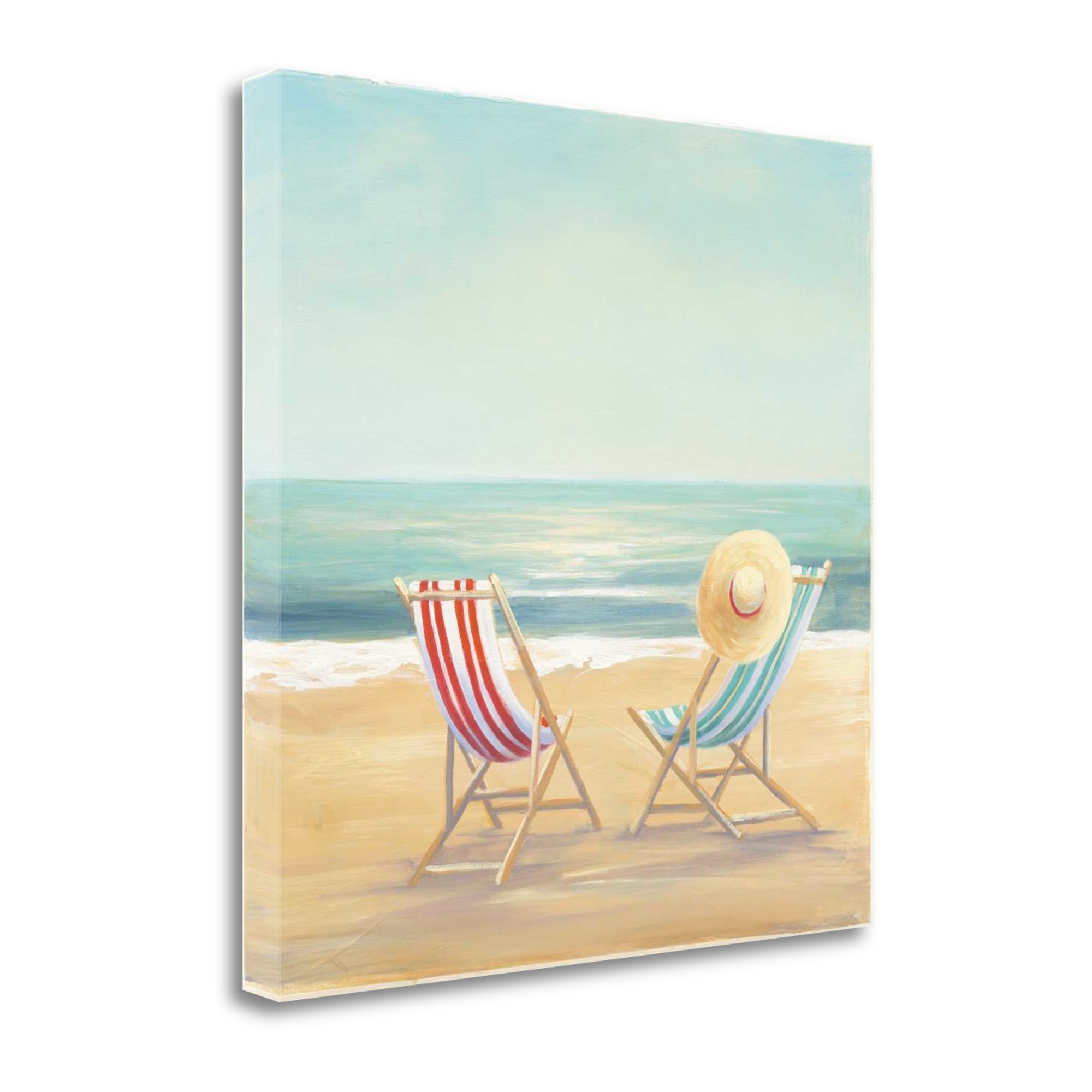 18" Beach Chairs on the Sand Giclee Canvas Wall Art