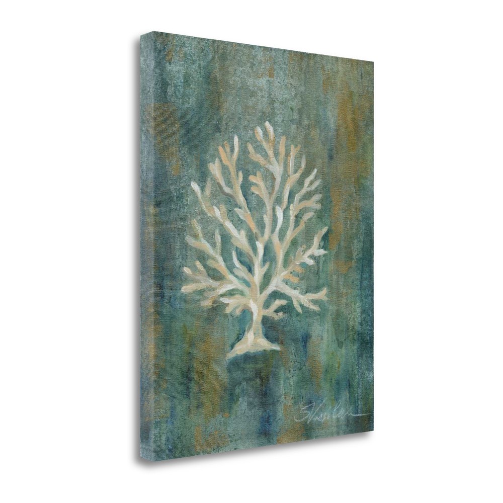 35" Blue Sea Coral Giclee Wrap Canvas Wall Art