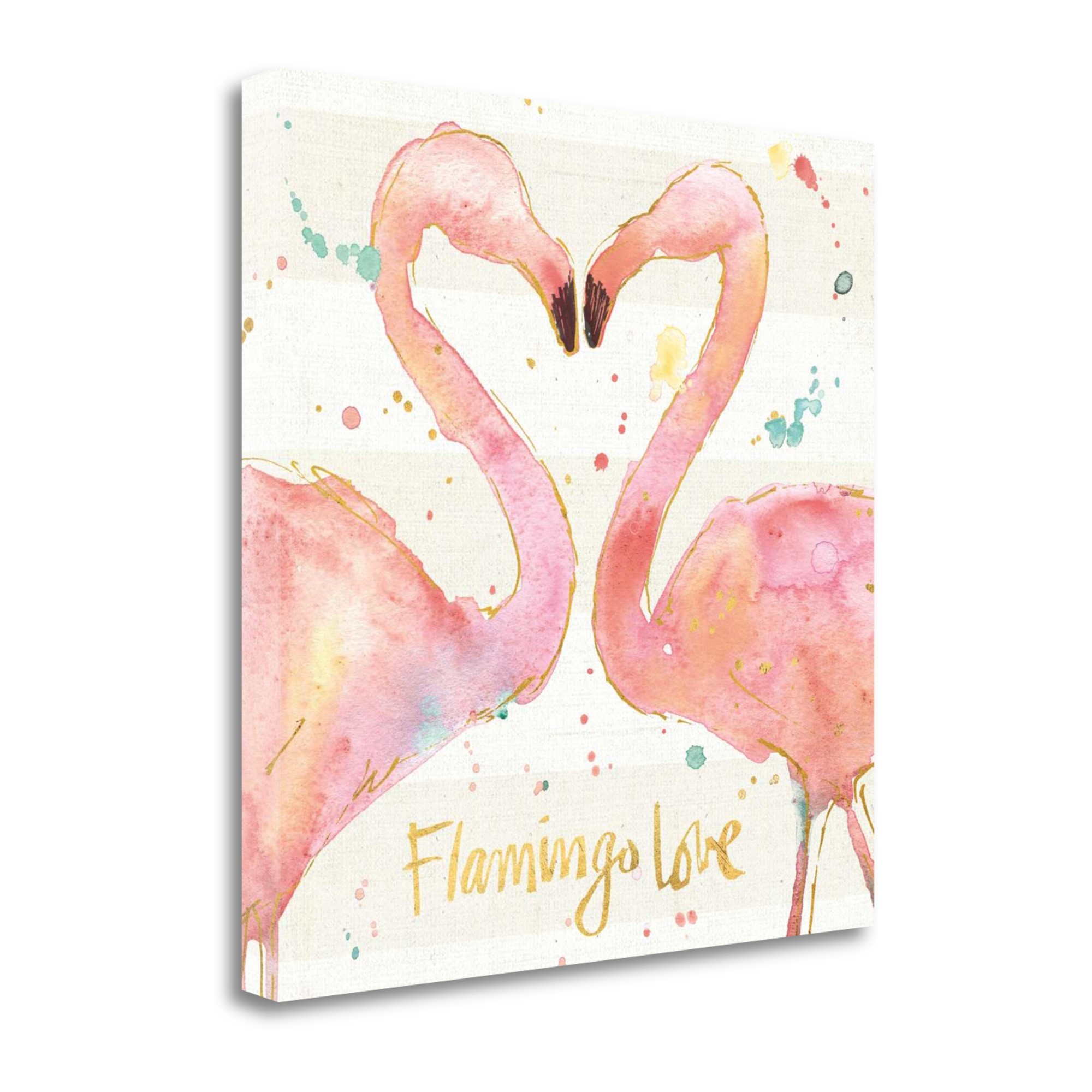 Flamingo Love Watercolor 5 Giclee Wrap Canvas Wall Art