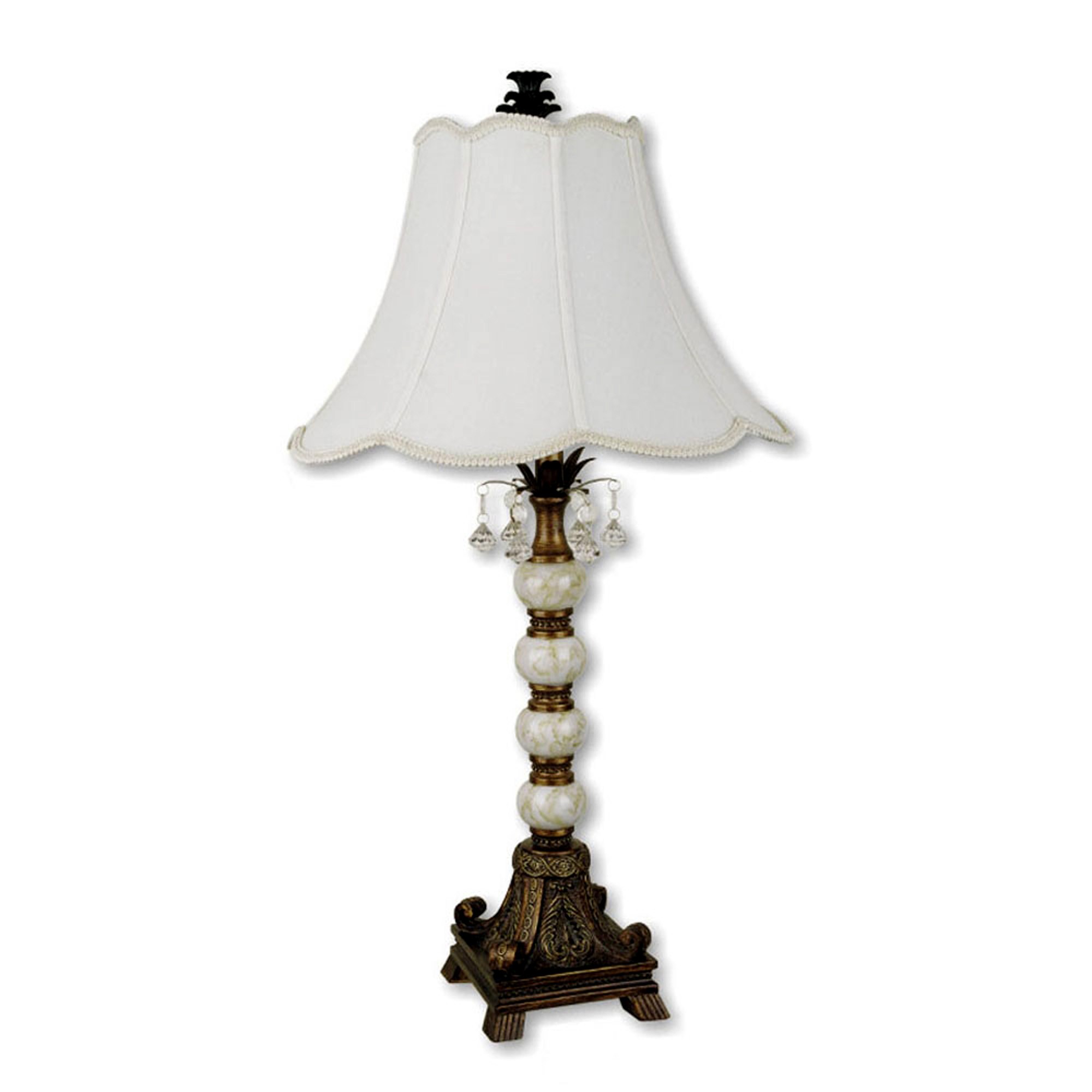 Vintage White and Gold Table Lamp