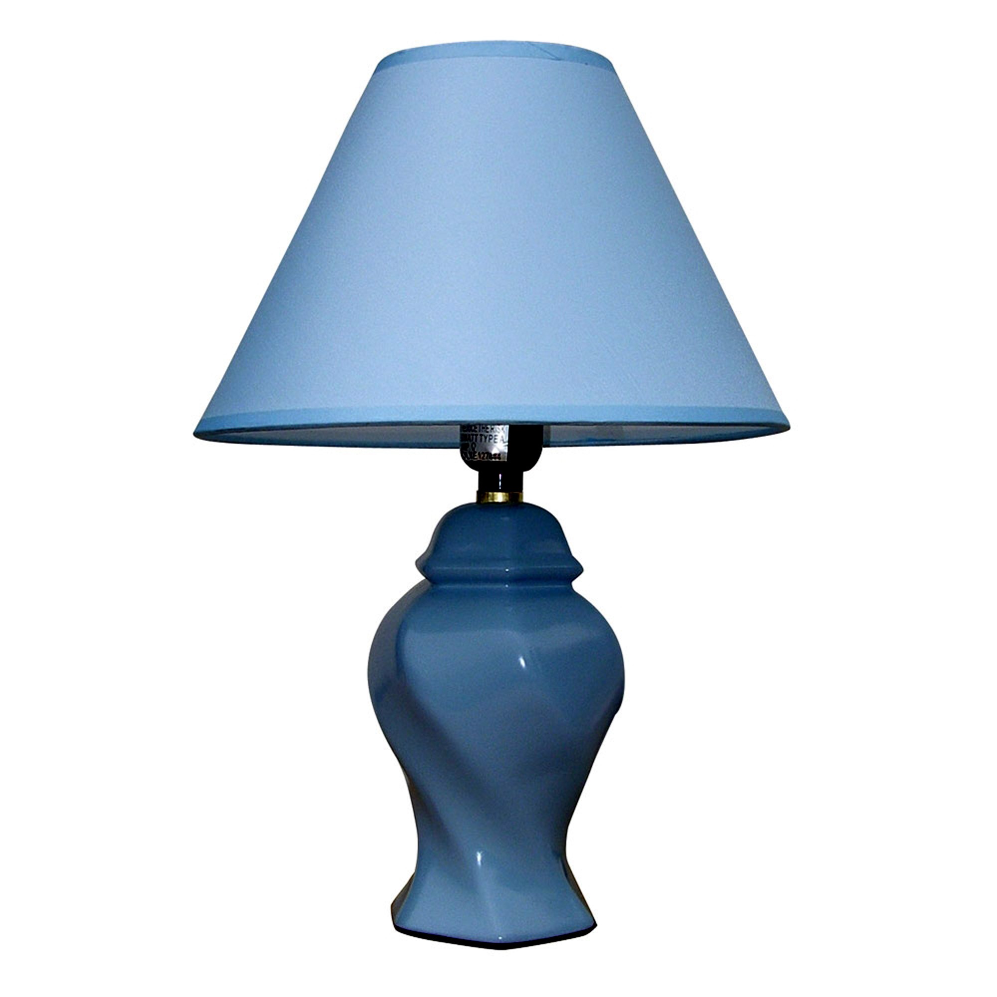 Light Blue Urn Shaped Table Lamp