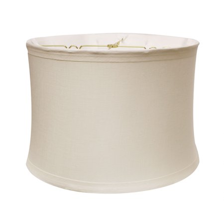 15" Snow Drum Trimmed Linen Lampshade