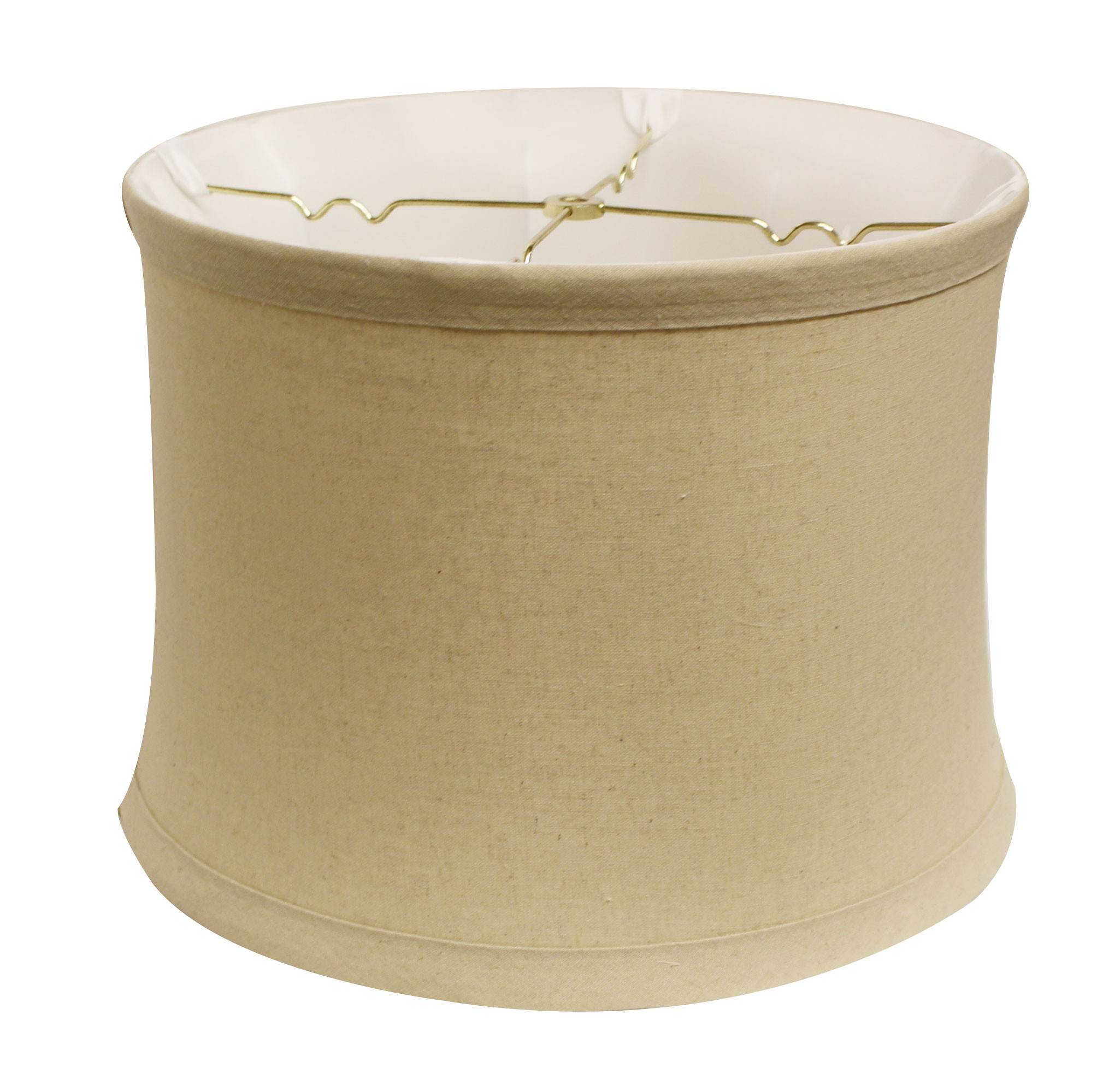 17" Rosewood Drum Trimmed Linen Lampshade