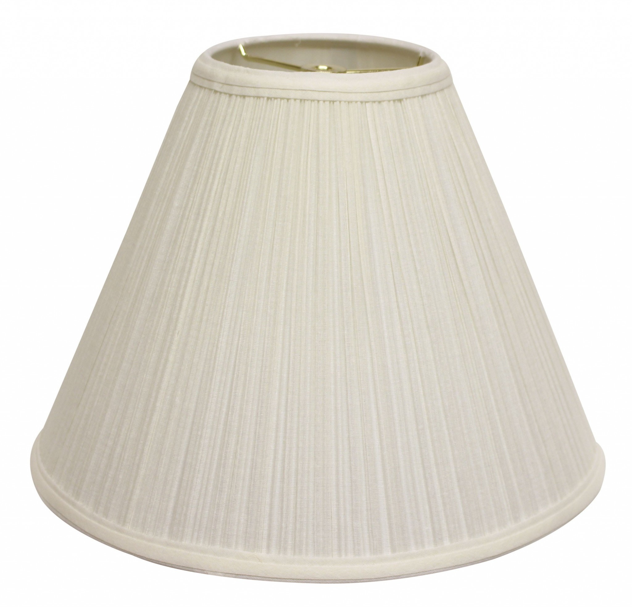 17" White Deep Cone Slanted Broadcloth Lampshade