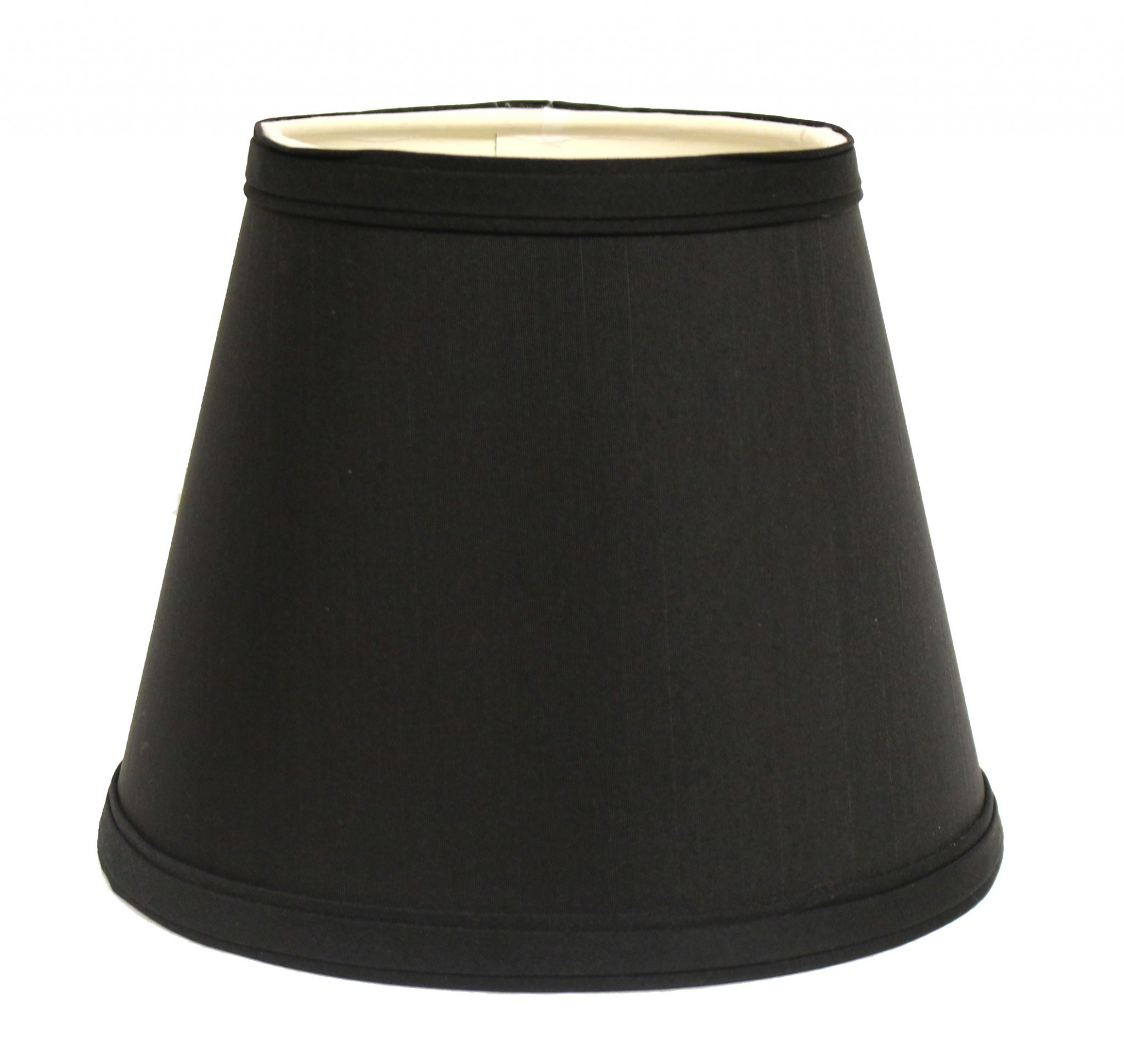 19" Black with White Empire Slanted Shantung Lampshade