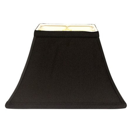 16" Black with White Lining Rectangle Bell Shantung Lampshade