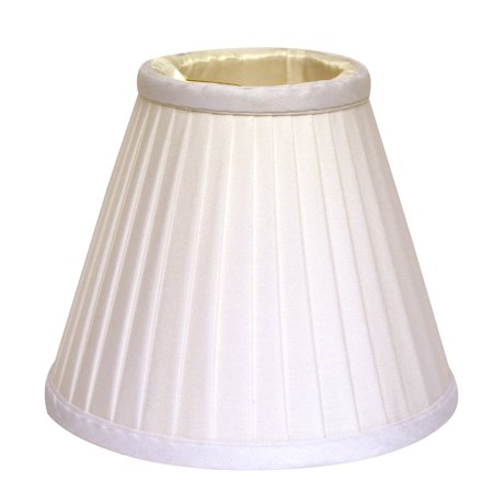 4" White Set of 6 Slanted Pleat Chandelier Silk Lampshades