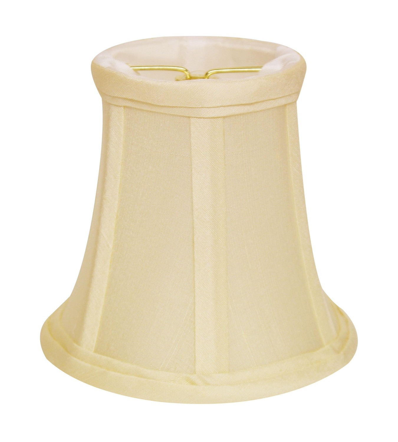 4" Ivory Slanted Set of 6 Chandelier Dupioni Lampshades