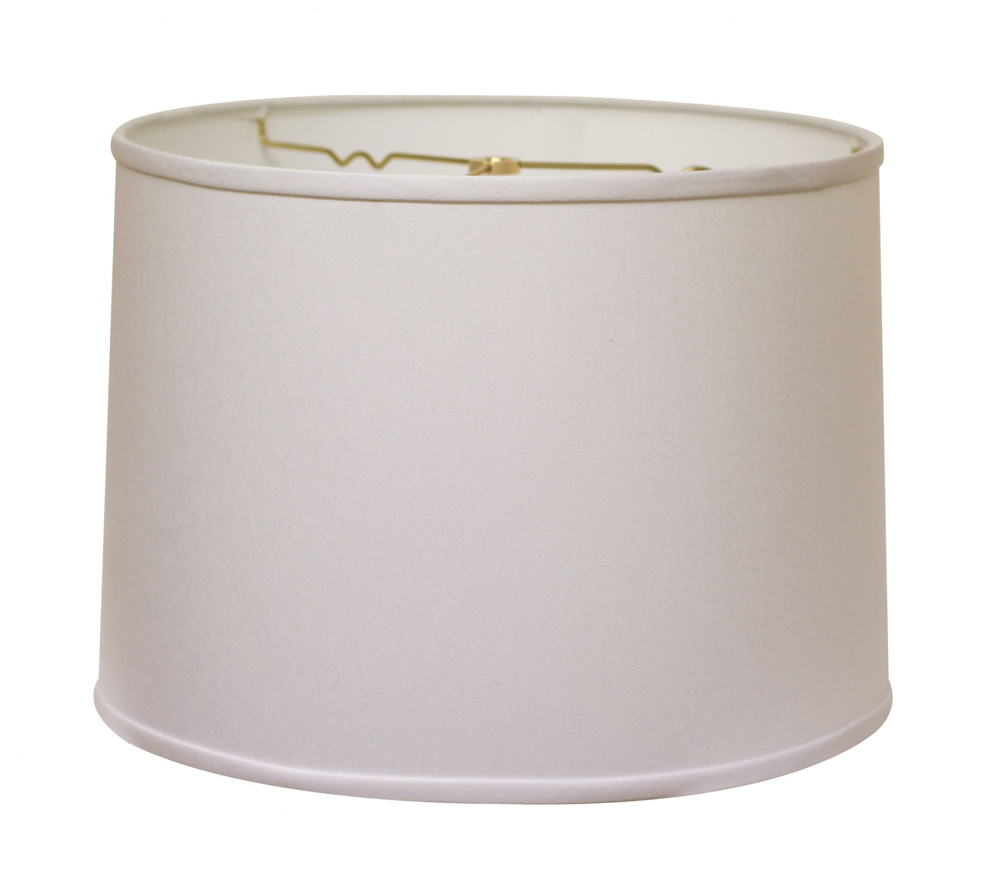 14" White Rounded Empire Slanted Linen Lampshade