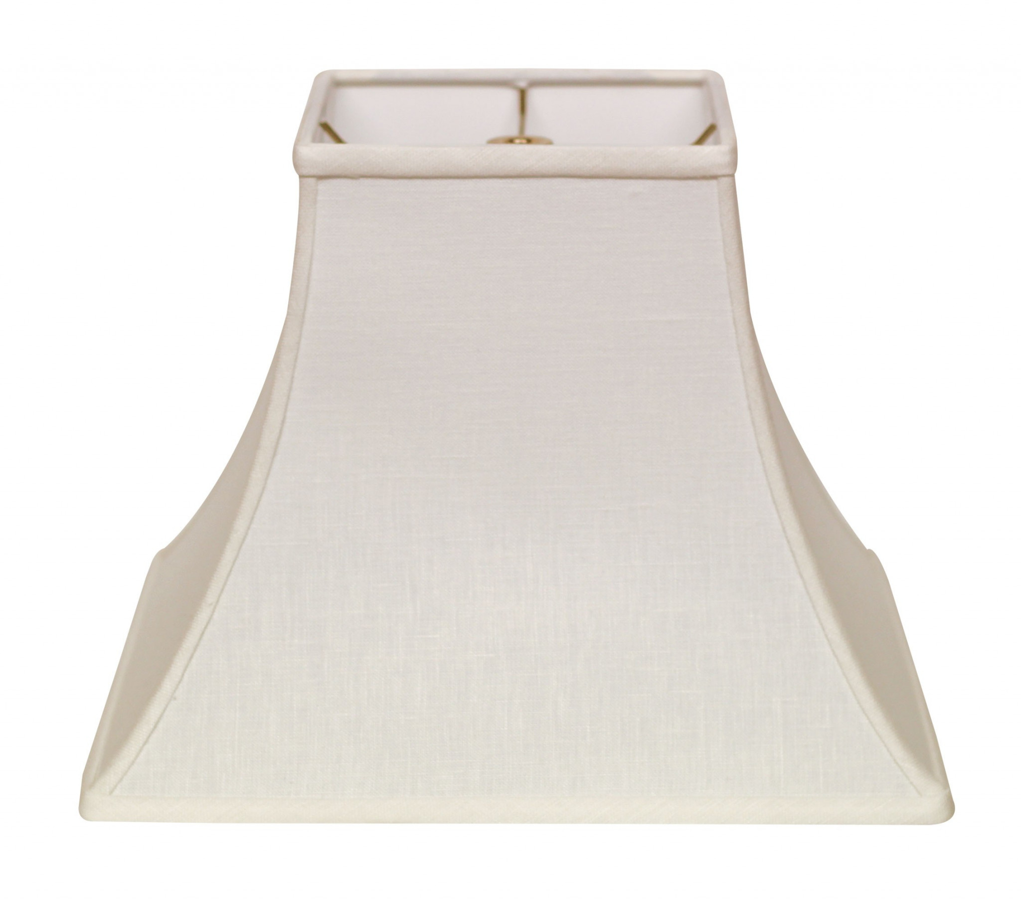 12" White Premium Square Bell Slanted Linen Lampshade