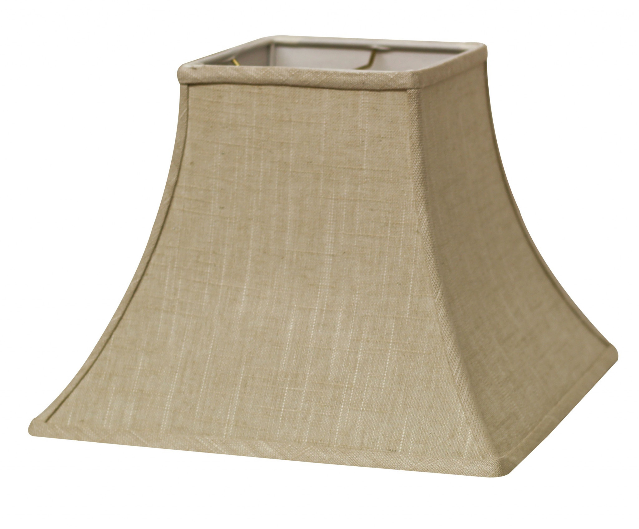 14" Light Wheat Premium Square Bell Slanted Linen Lampshade