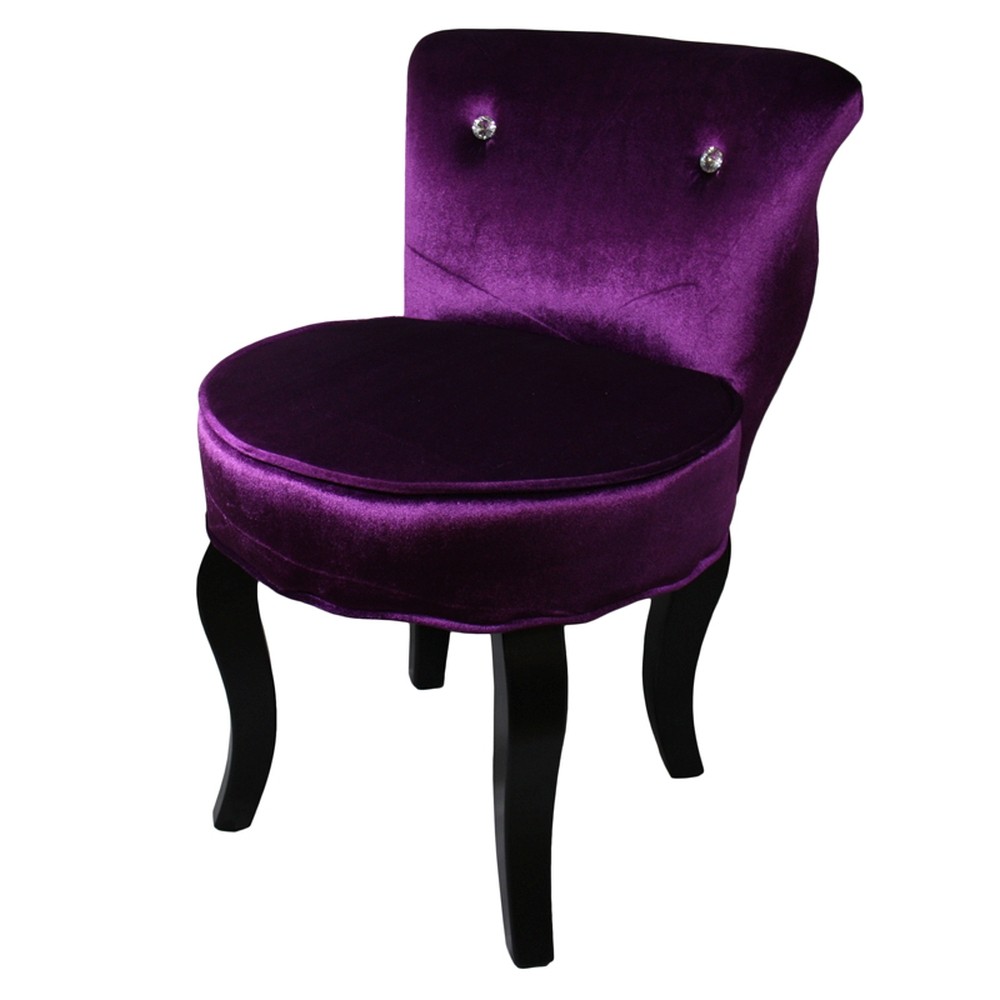 Modern Glam Purple Bling Micro Suede Accent Chair