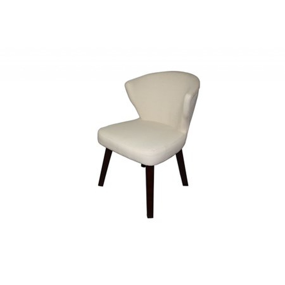 31" Cream and Black Wooden Curve Back Dining or Accent Chair