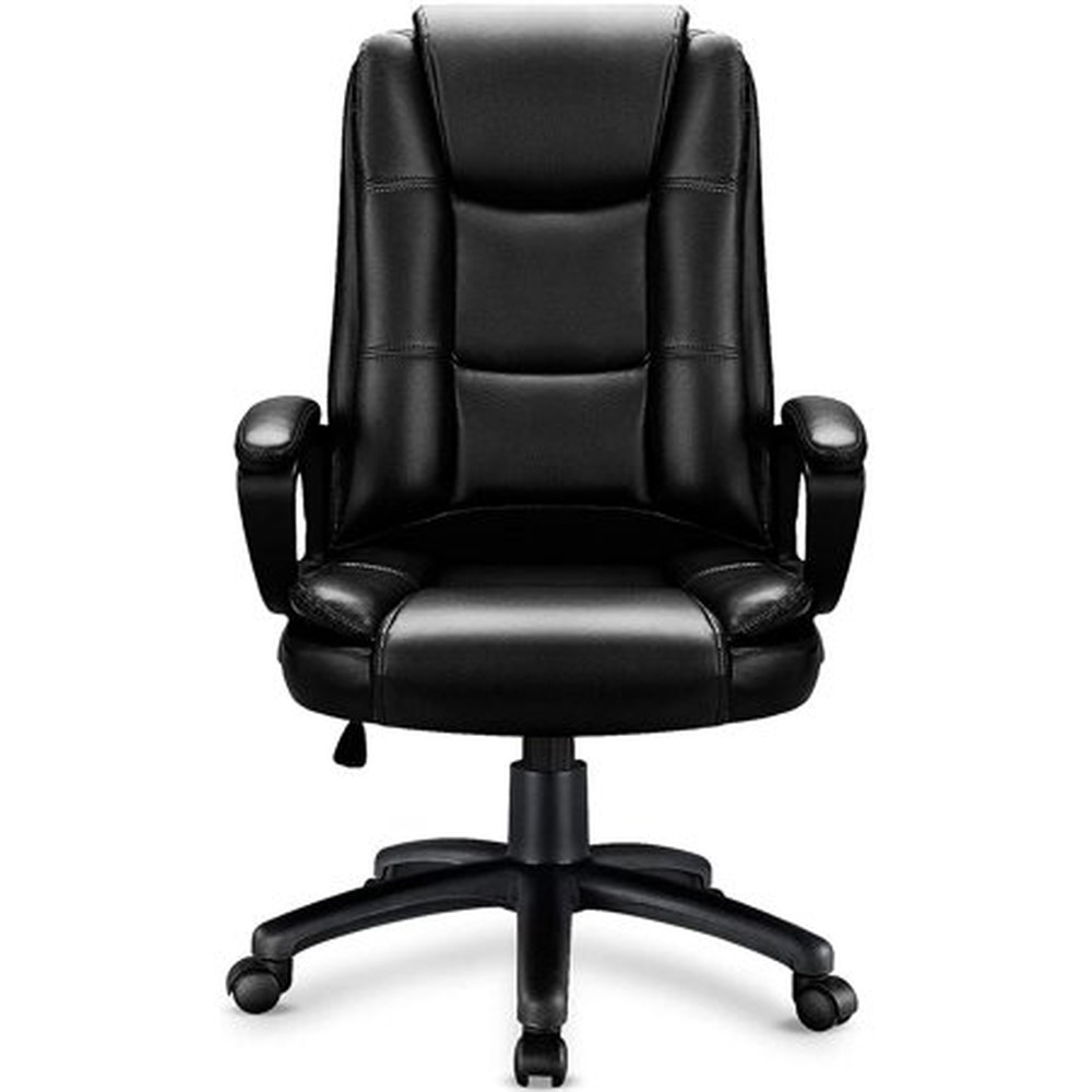 Black Leather Executive Chair with Lumbar Support