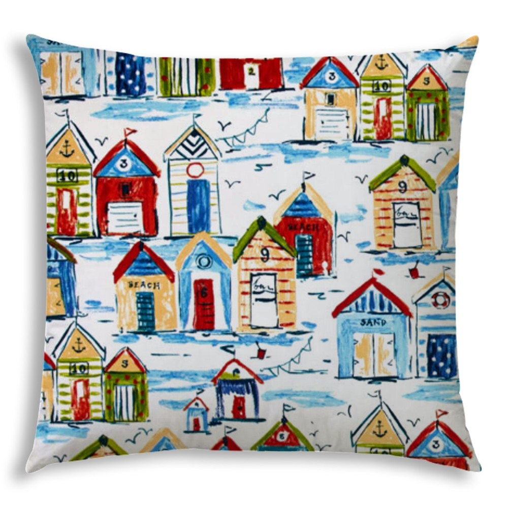 20 Blue Beach House Indoor Outdoor Zippered Pillow Cover