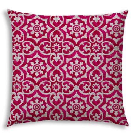 20 Pink Medallion Indoor Outdoor Zippered Pillow Cover