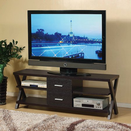 Rustic Red Cocoa TV Stand with Two Drawers