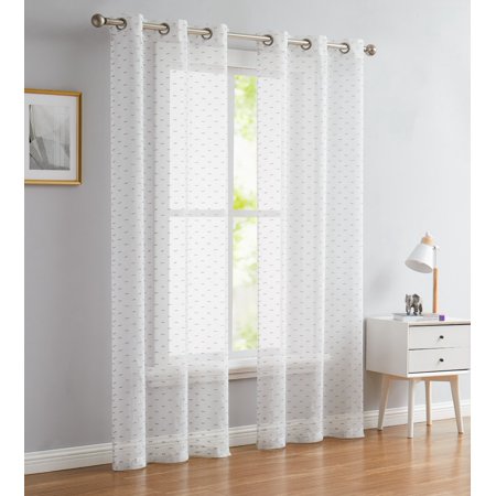 96 Silver Sprinkled Embellishment Window Curtain Panel