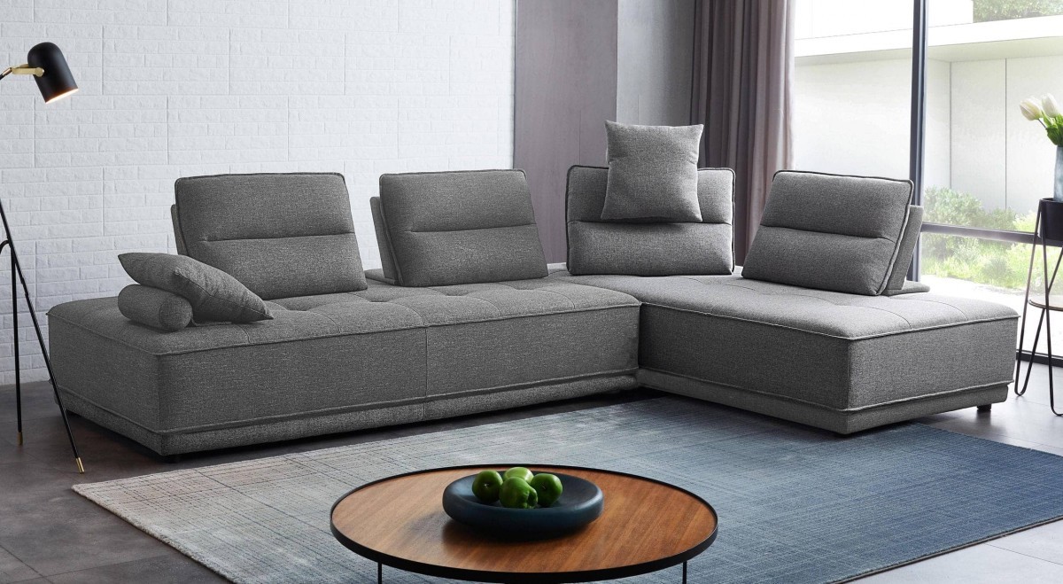 Contemporary Gray Ultimate Lounger Modular Sectional Sofa