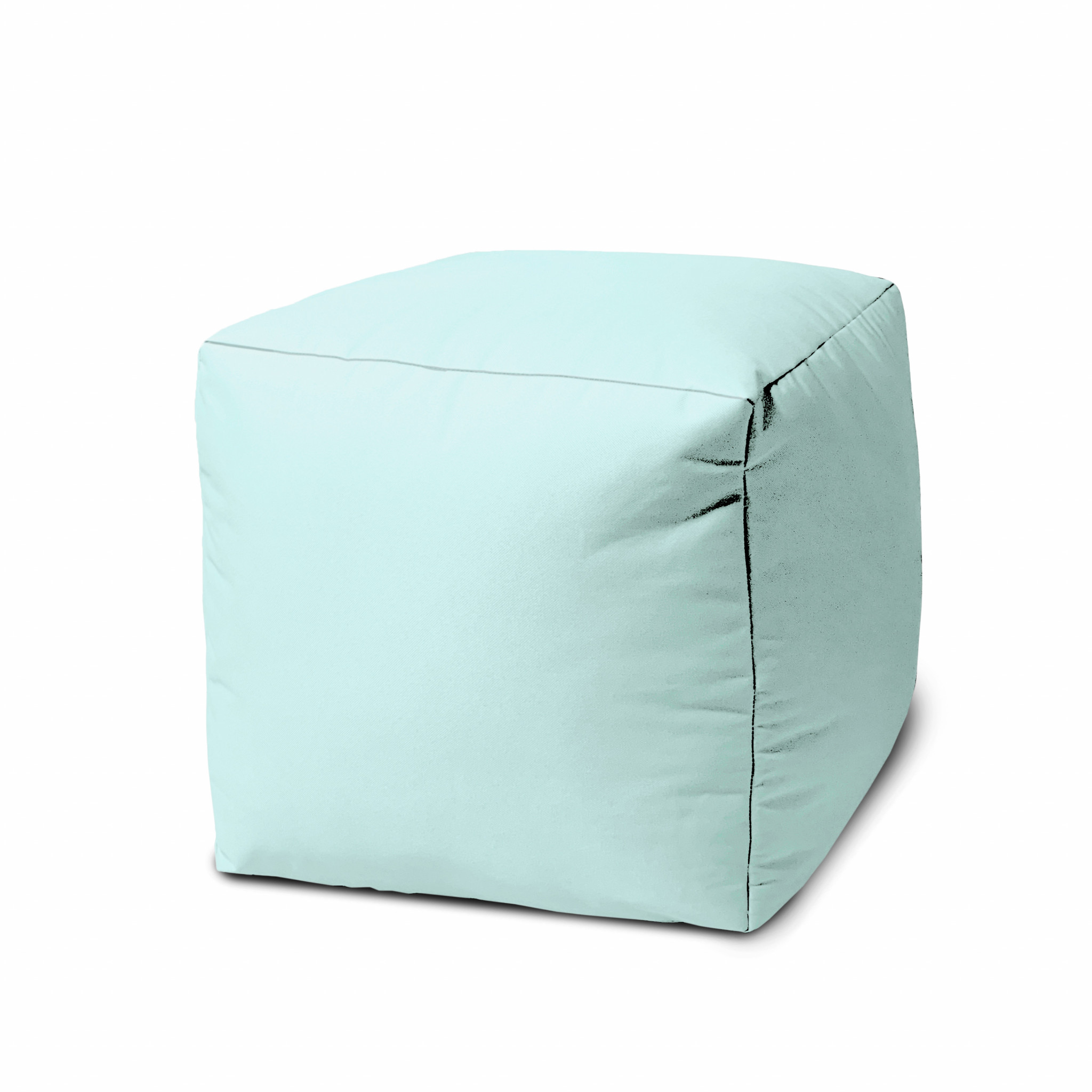 17 Cool Pale Aqua Solid Color Indoor Outdoor Pouf Ottoman