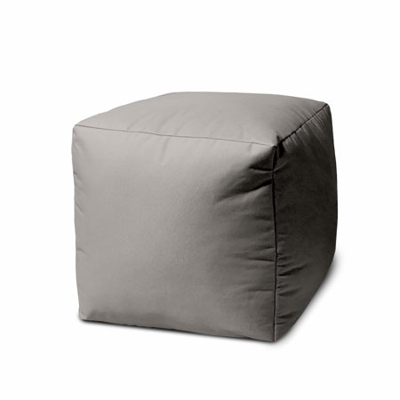 17 Cool Steely Silver Gray Solid Color Indoor Outdoor Pouf Ottoman