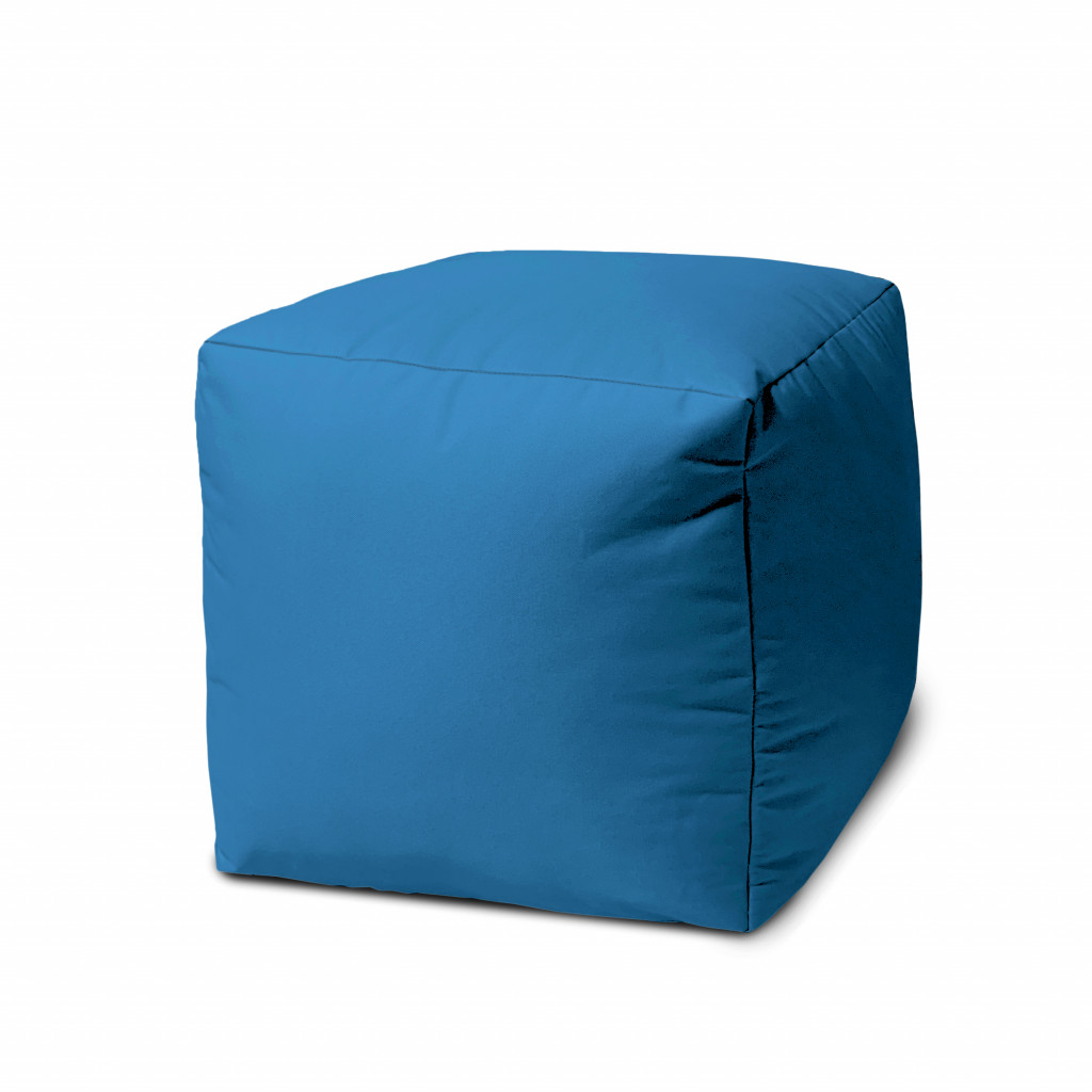 17 Cool Bright Teal Blue Solid Color Indoor Outdoor Pouf Ottoman