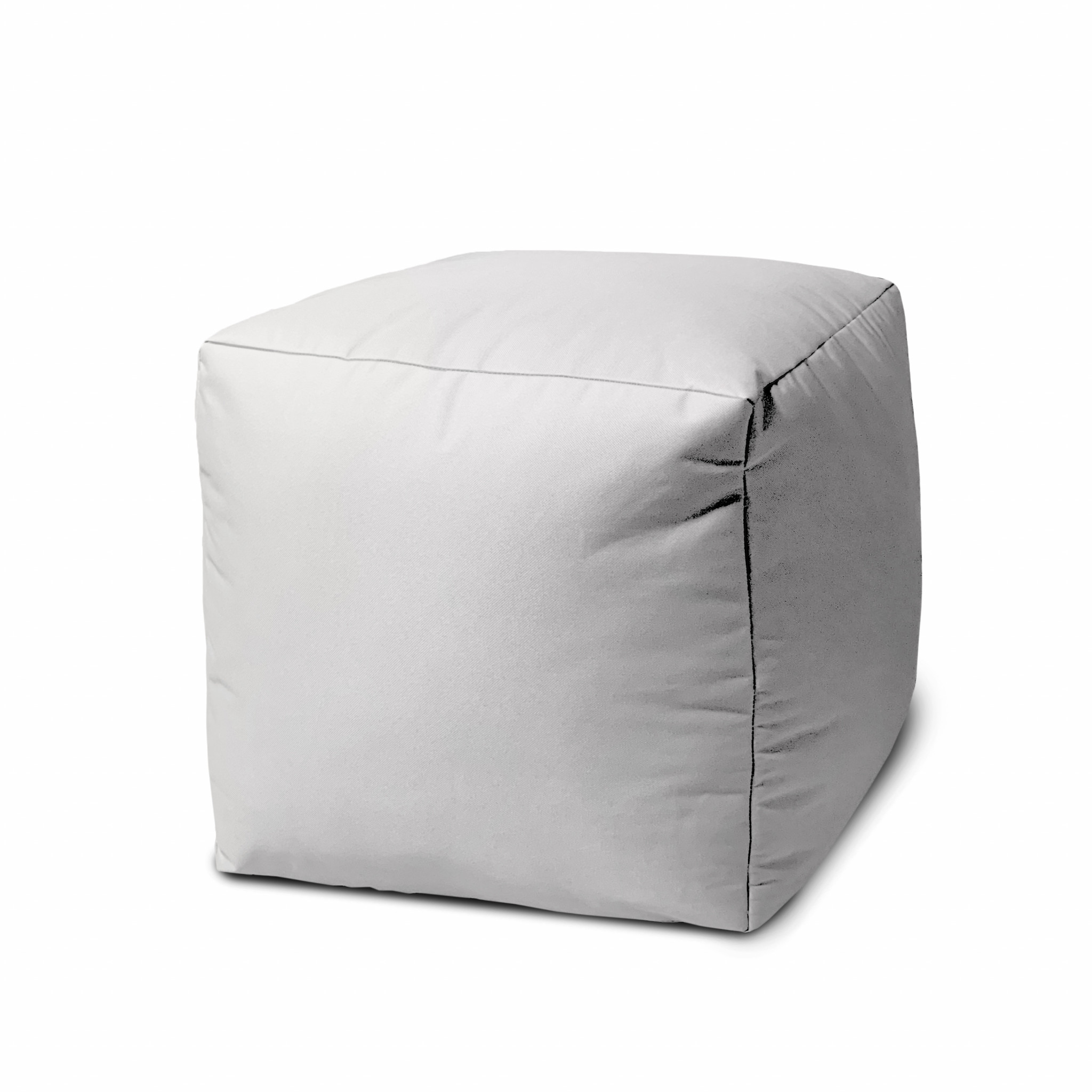 17 Cool Crisp White Solid Color Indoor Outdoor Pouf Cover