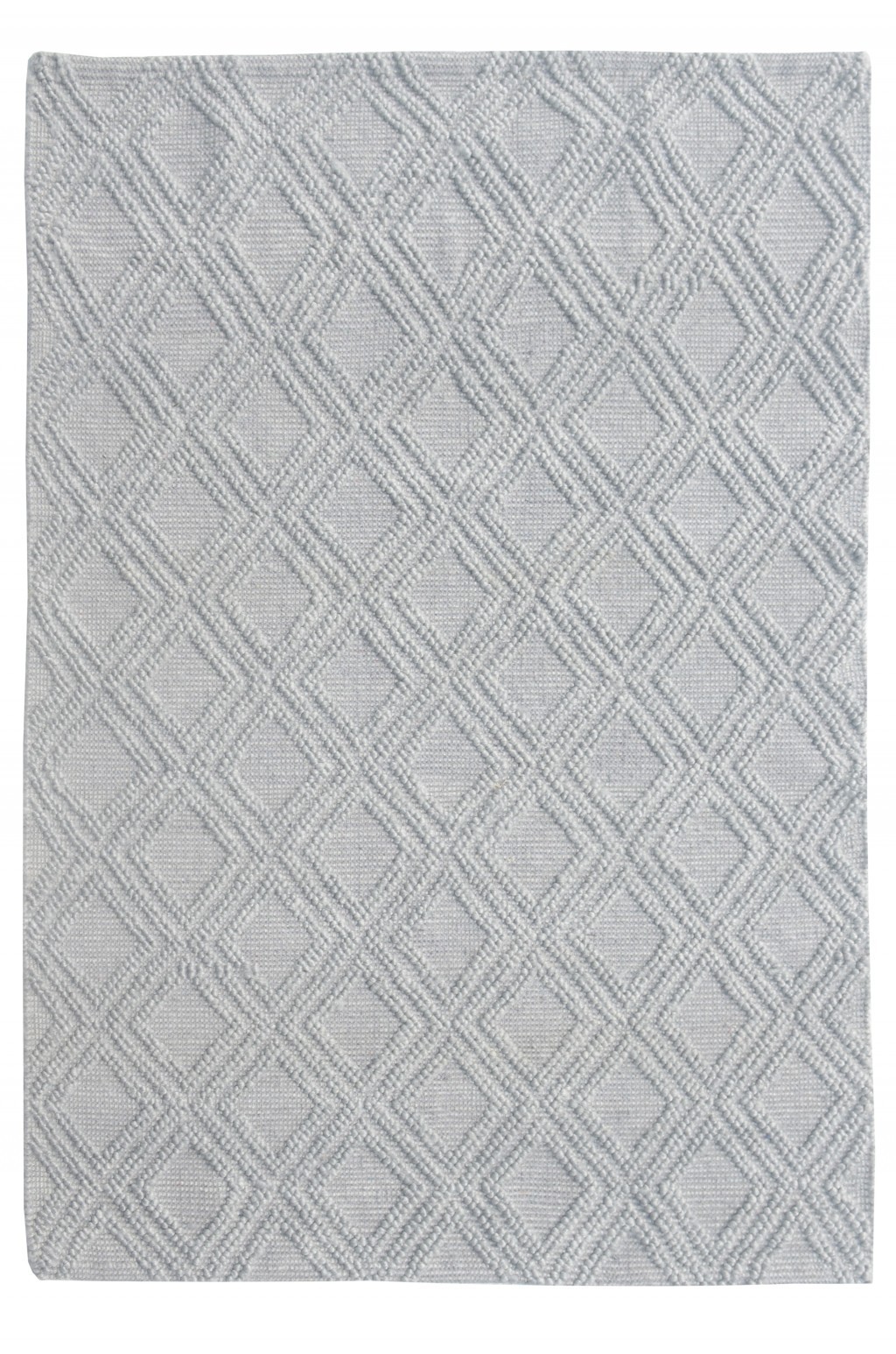 9 x 13 Gray Diamond Lattice Modern Area Rug