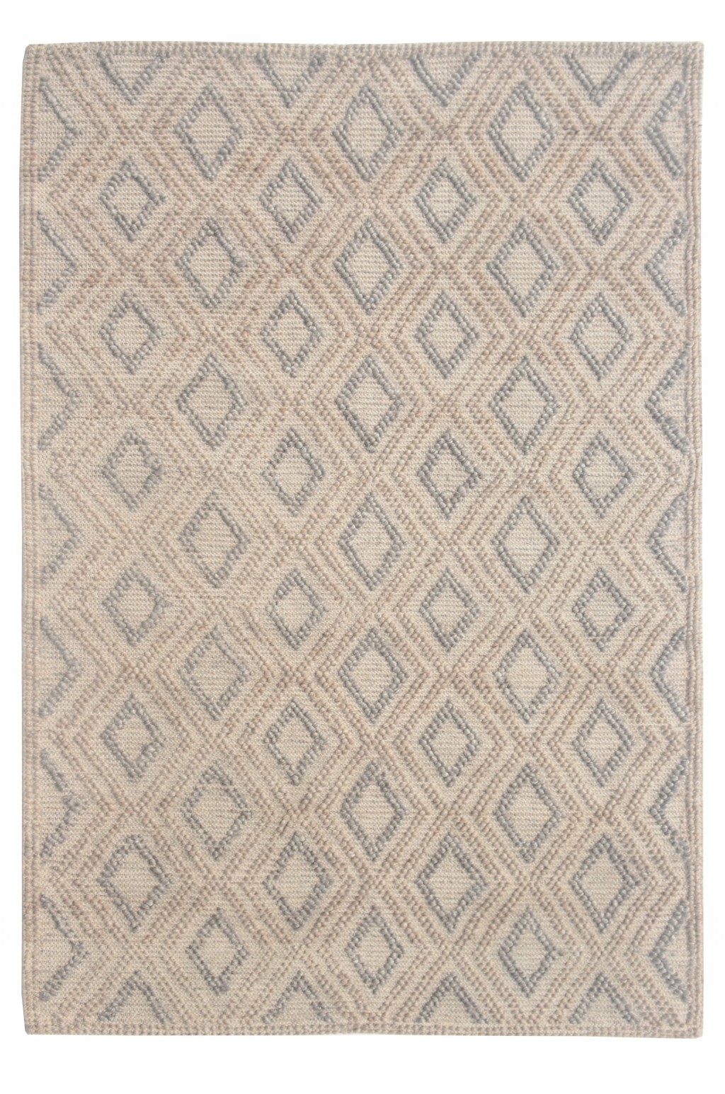 9 x 13 Tan Gray Diamond Lattice Modern Area Rug