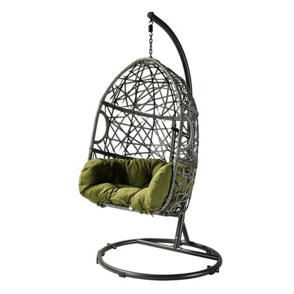 Green Outdoor Interlaced Contemporary Swing Chair