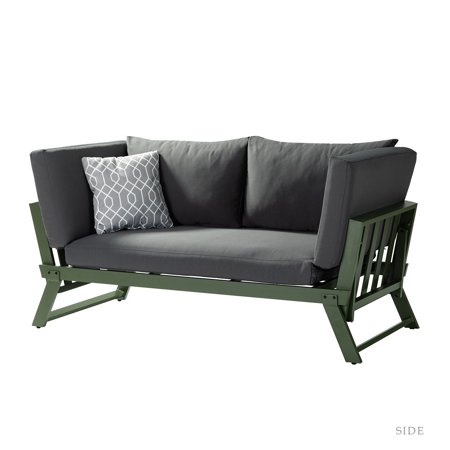 Gray Outdoor Patio Convertible Modern Daybed