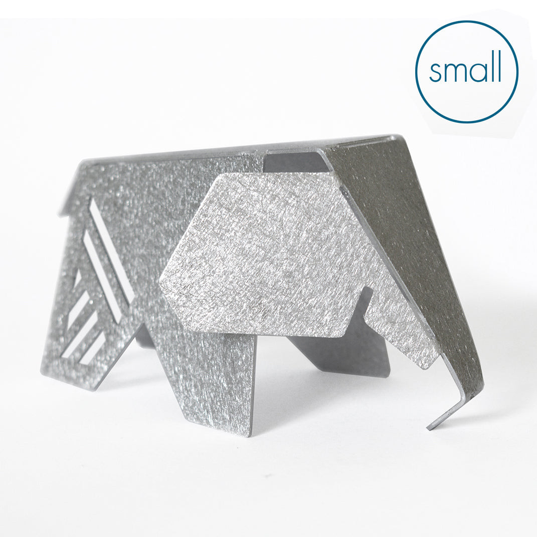 Aluminum 5" Elephant Origami Geometric Sculpture