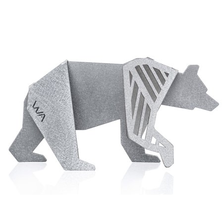 Aluminum 5" Medium Bear Origami Geometric Sculpture