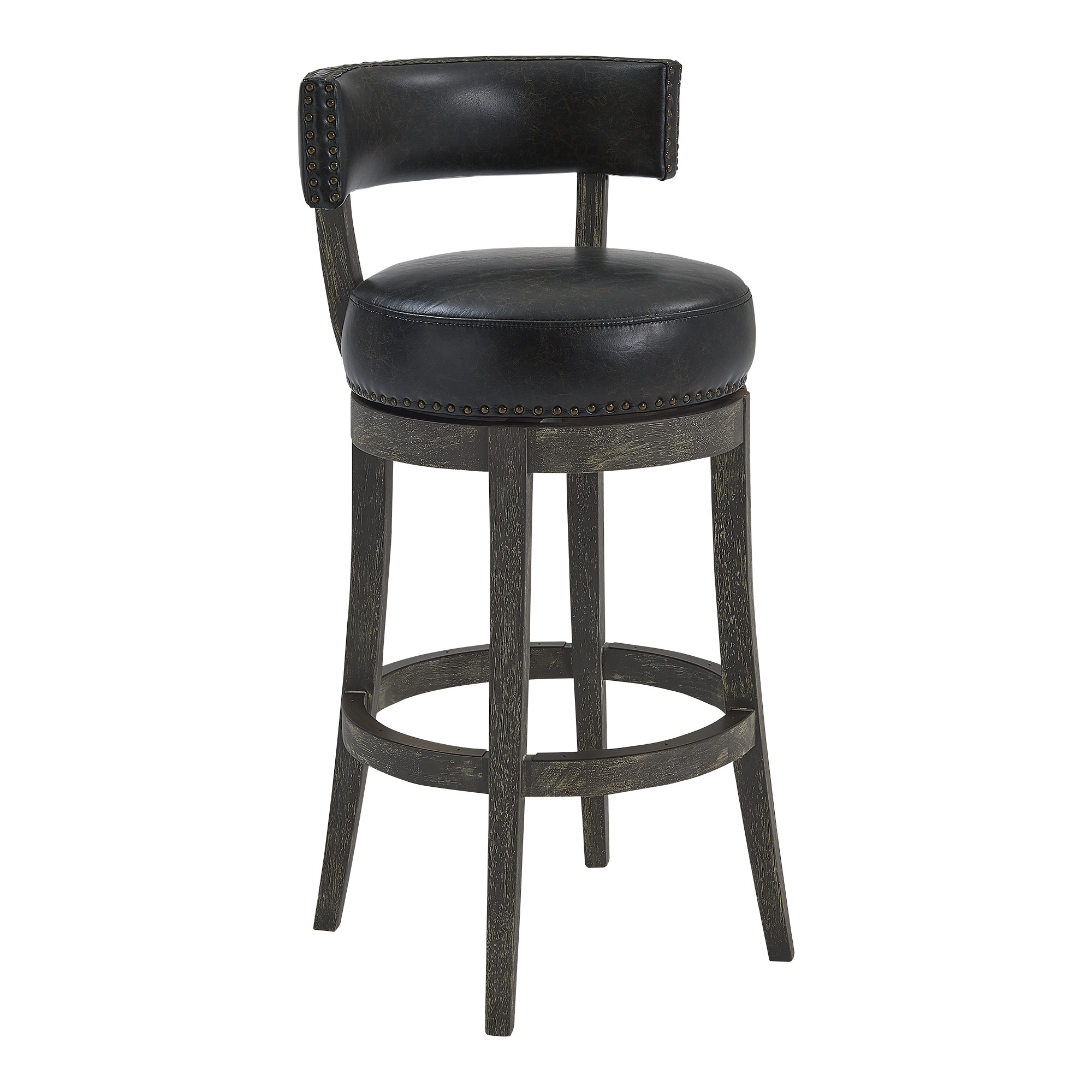 30" Brown Onyx Faux Leather Swivel Counter Stool