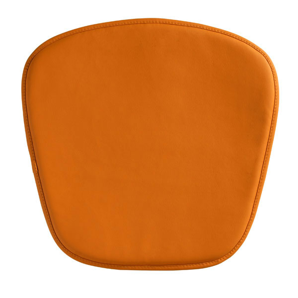 17" X 17" X 0.5" Orange Leatherette Wire Mesh Cushion Chair