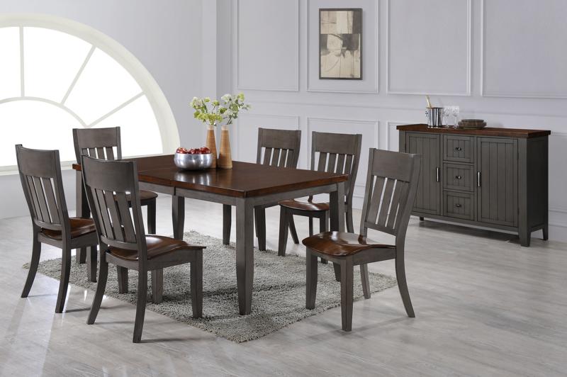 72" X 42" X 78" White Cinnamon Hardwood 7 Piece Dining Set